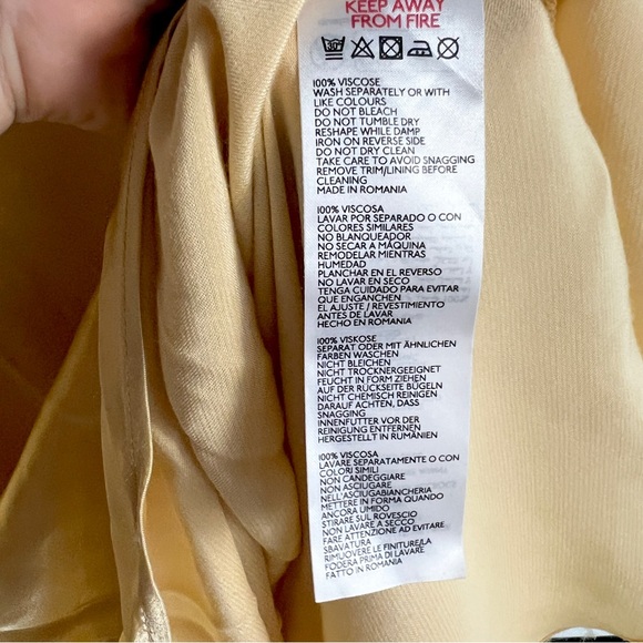 Anthropologie Sleeveless V-Neck Midi Slip Dress Size Small in Golden Canary - Picture 3 of 10